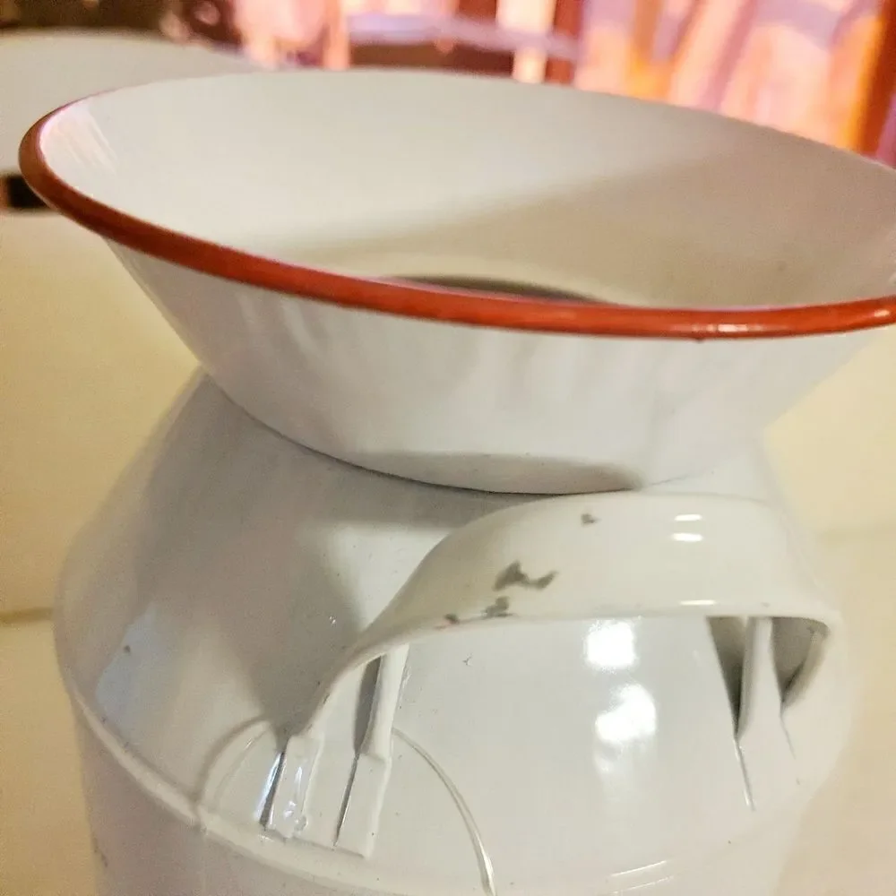 White Christmas Iron Milk Can